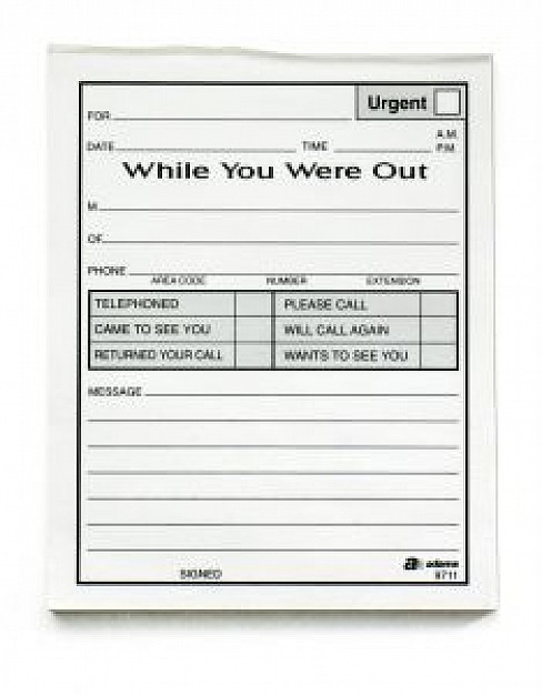 sample telephone message pad template